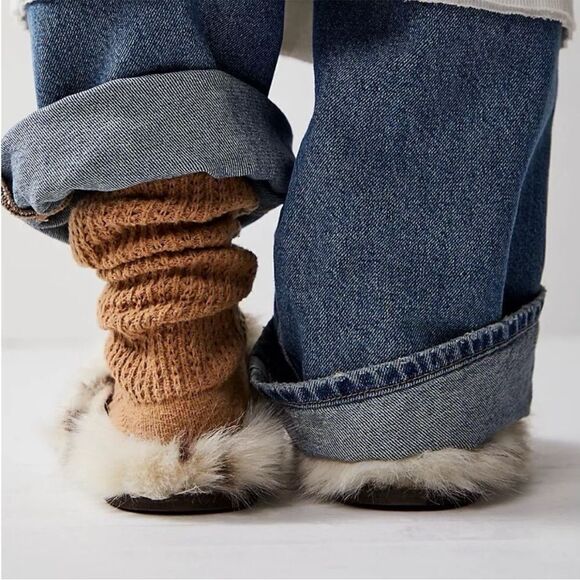 New Free People Mucca Spotted Fur Slippers Brown and White EU 39 US 8.5 - 9 - Picture 6 of 7